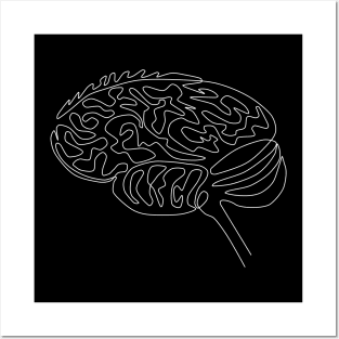 One-line Brain Posters and Art
